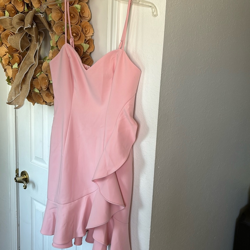 LIKELY Laverna Dress Peony Pink Ruffle Sleeveless Party Cocktail